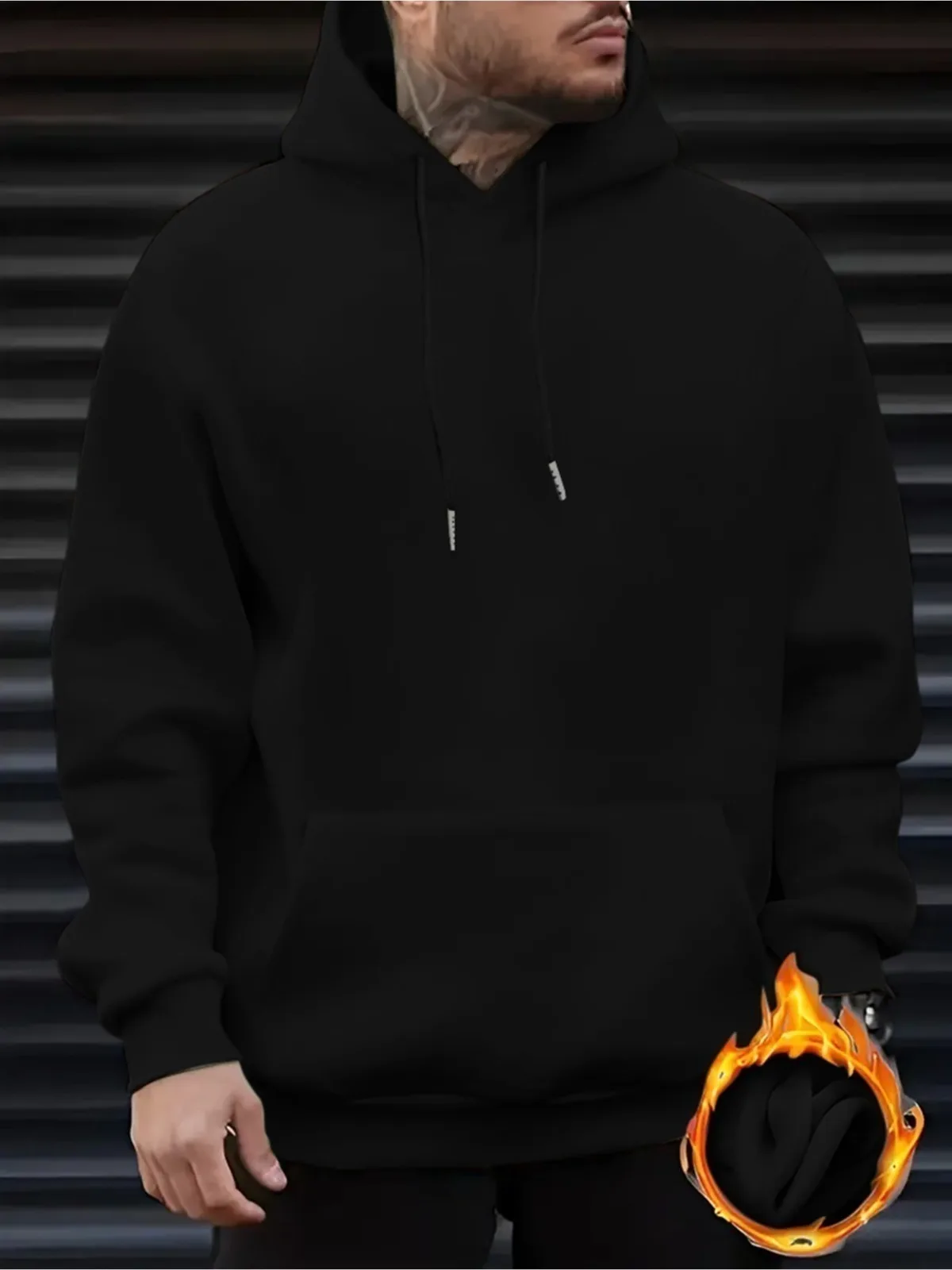 سويت شيرت بقلنسوة على الموضة للرجال مع نمط طباعة مخلب مع جيوب من الصوف مناسبة لهدايا العطلات #2