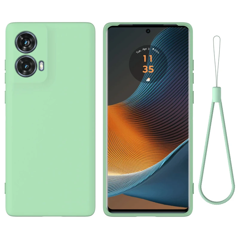 Funda para Moto G85 5G, funda de silicona líquida suave Premium con correa, funda trasera para MOTOROLA G85