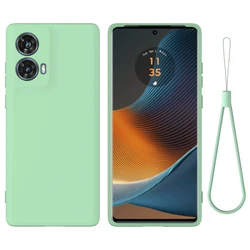 funda For Moto G85 5G Case Premium Soft Liquid Silicone Case with Strap Back Cover For MOTOROLA G85 Shell