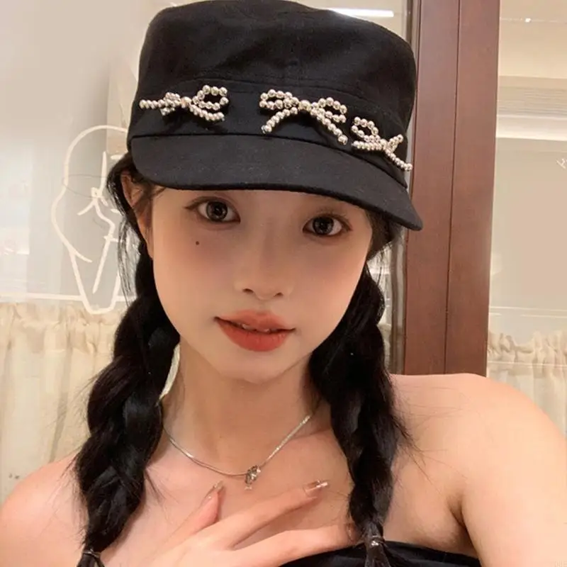 Breathable Baseball Hat for Girl Women Metallic Bow Adjustable Sports Hat Y08E