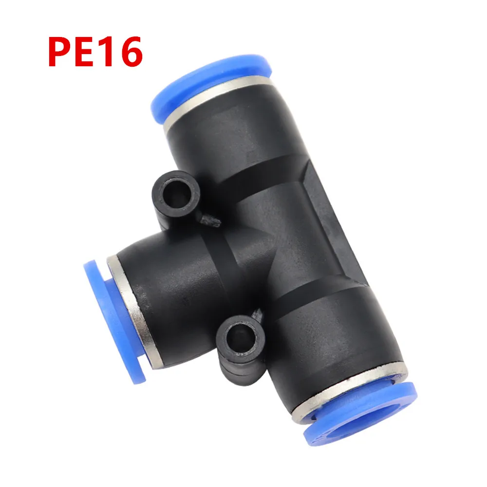 

20pcs PE16 Pneumatic Fittings 16mm Tee Fitting Push In Quick Joint Connector PE-16