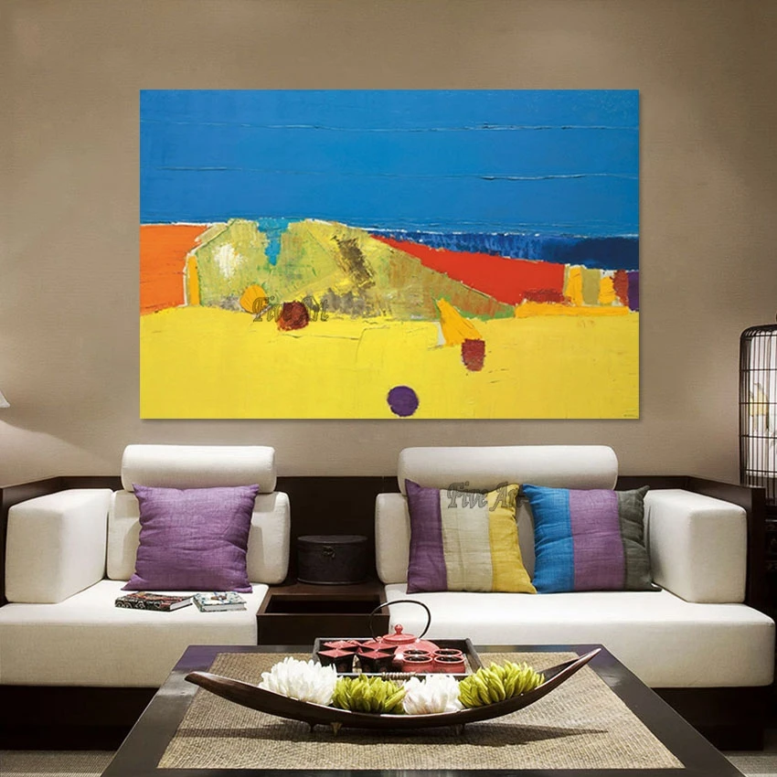 Wall Art Pictures For Hotels Bright Color Thick Acrylic Abstract Oil Painting On Canvas Hand Painted Artwork Import Home Decor