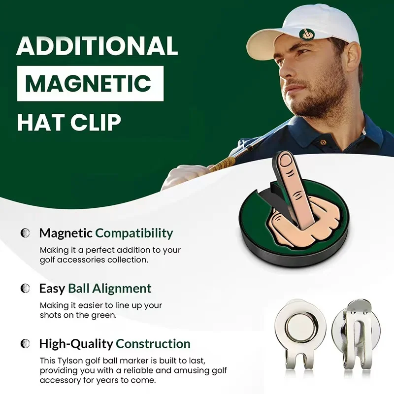 Funny Middle Finger Golf Ball Marker Golf Hat Clip Marker Magnetic Removable Golf Ball Position Mark Golf Creative Gifts