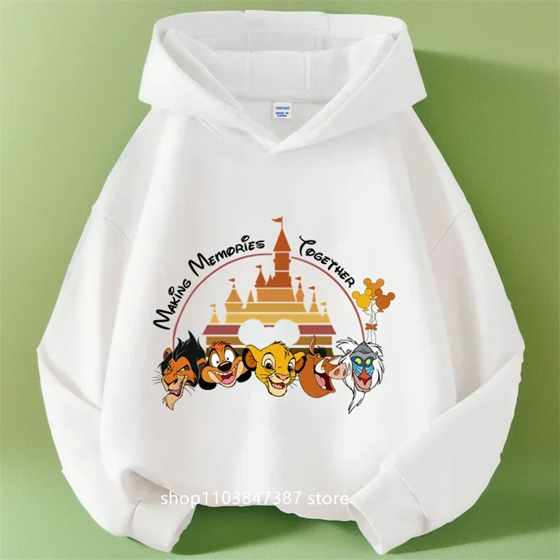 Sudadera rey León Simba para niños, niño y niña, sudadera con capucha + pantalón en peluche Kawaii, estampado de tendencia