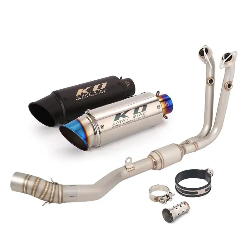 Motorcycle Full Exhaust System Slip On Front Link Pipe Mid Tube Muffler Escape DB Killer For CFMOTO 450SR NK450 450NK 2022-2024