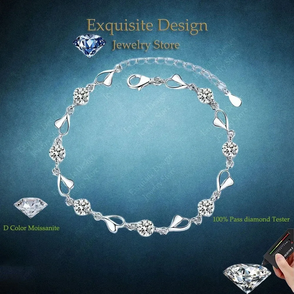 

Подарок на день рождения для девочек, платиновые браслеты Pt950, муассанит с бриллиантами 3,5 карата, женские свадебные ювелирные украшения на день Святого Валентина