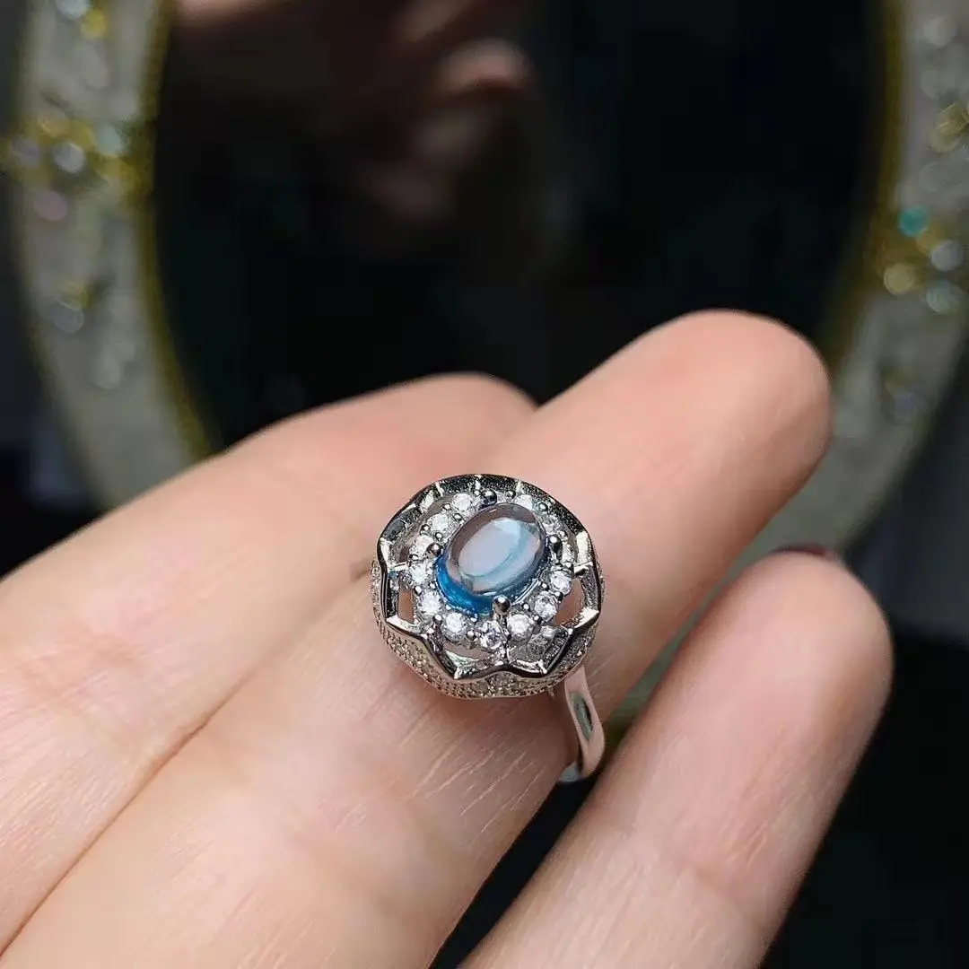 

Natural Topaz Ring 0.5ct 5mm*7mm VVS Grade for Office Woman 925 Sterling Silver Topaz Jewelry Brithday Gift for Wife