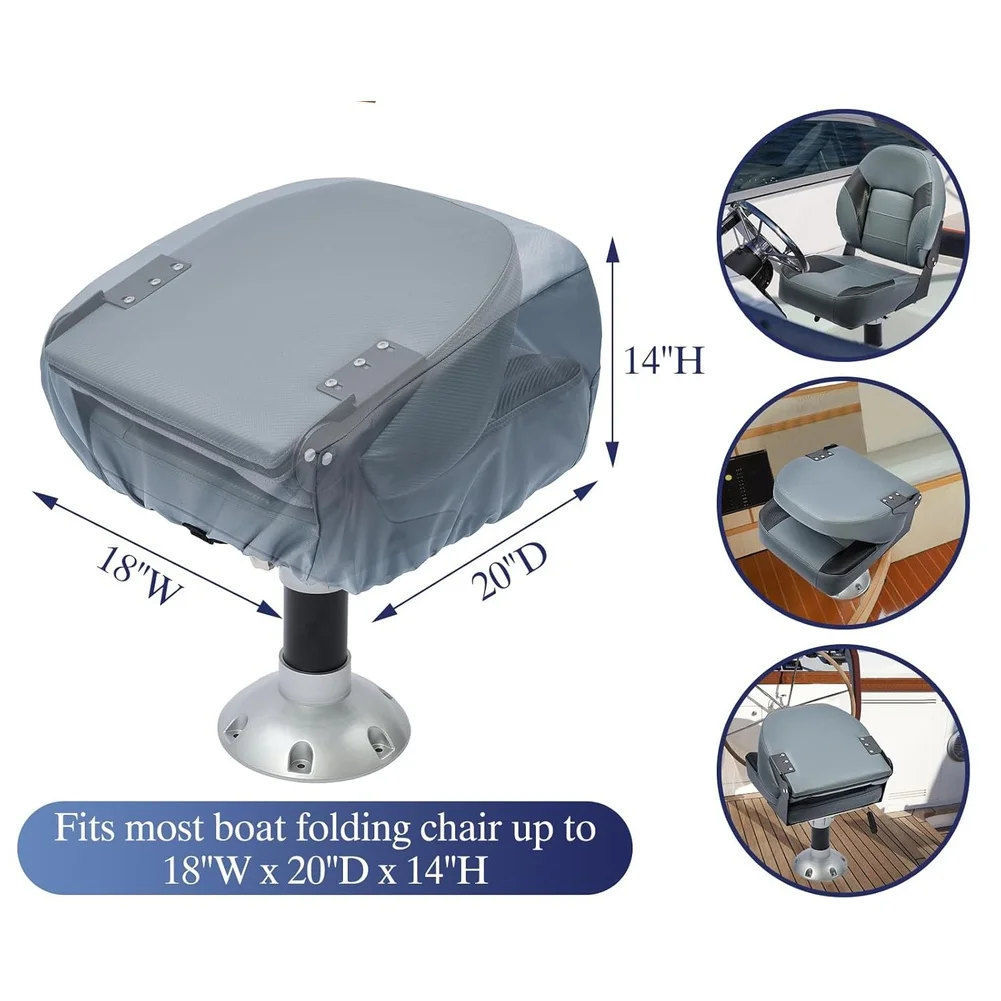 Boat Chair Cover 210D Silver Coated Oxford Cloth Waterproof Dustproof UV Protection Fit 50.8 x 45.7 x 35.6 cm Floating Chairs
