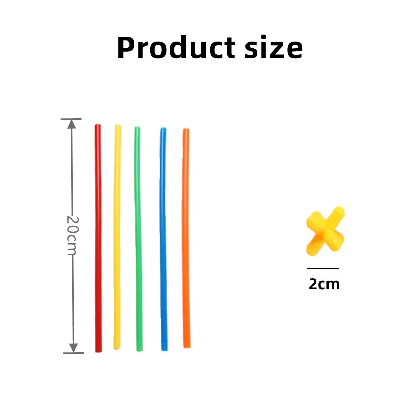 100 stücke Bunte Stroh Bausteine Spielzeug Stroh Bausteine Spielzeug Stecker Set Bunte Sport Fähigkeiten kinder Bildung – Detail 6