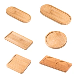 Bamboo Wood Plant Tray Bathroom Kitchen Shampoo Tray Round Plant Drainage Tray