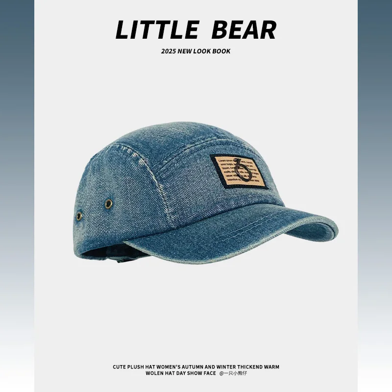 

Personalized Retro Sticker Washed Denim Baseball Caps Women Summer Street Sunscreen Trend Versatile Niche Hip Hop Men's Hat