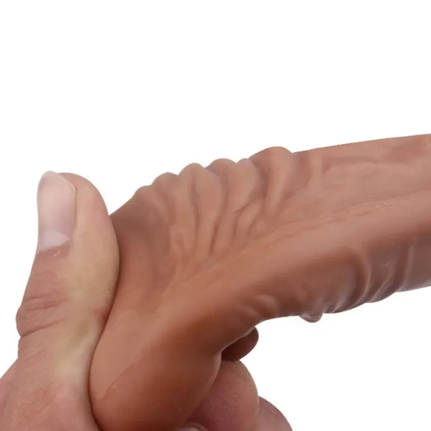 14/16/20CM Realistic Penis Sleeve Extender Reusable Dildos Condom Delay Ejaculation Dick Enlargement Sex Toys for Men