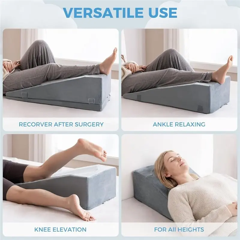 Ergonomic Curve Leg Elevation Pillow, Foam Leg Support Adjustable Wedge Pillow For Relief Joint Pain Post-Surgery