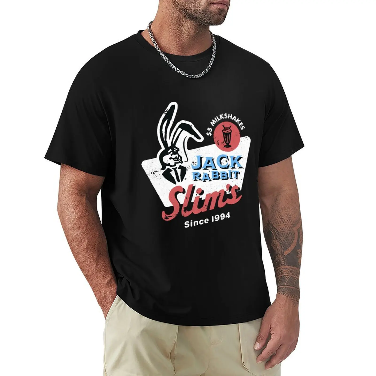 

Jack Rabbit Shirt Pulp Fiction Movie Since 1994 Jack Rabbit Slims Restaurant T-Shirt Basic Tee Shirt for Everyday Outfit