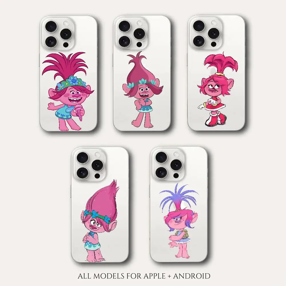 

Cartoon T-Trolls-S Phone Case For Iphone 16 15 11 13 14 Pro Max 7 8 Plus X Xr Xs Max Se2020 12mini Transparent Cover