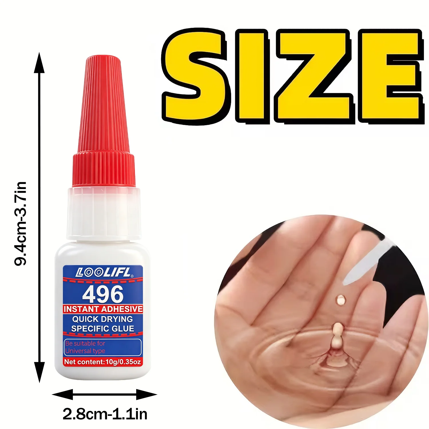 Loolifl 498 20ml Strong Adhesive Liquid Transparent Cyanoacrylate Glue Instant Adhesive Quick-Drying Glue for Plastic, Wood, Metal Crafts Repair Tools