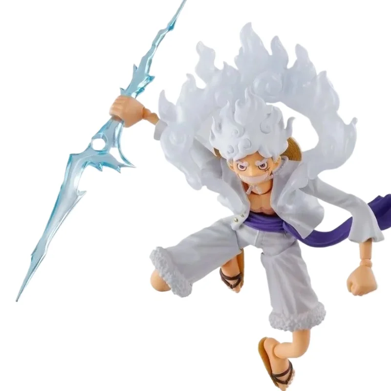 One Piece Monkey D. Luffy Gear 5 Zonnegod Nika Actiefiguur, Anime Figuurmodel Ornament met meerdere accessoires - afbeelding 2