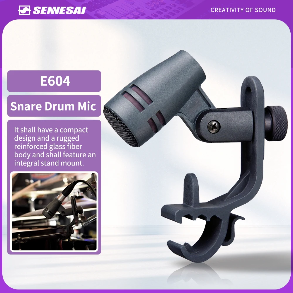 SENNESAI E604 Supercardioid Dynamic Instrument Microphone With Switchable Presence Filter For Drums Guitar For Hot Selling