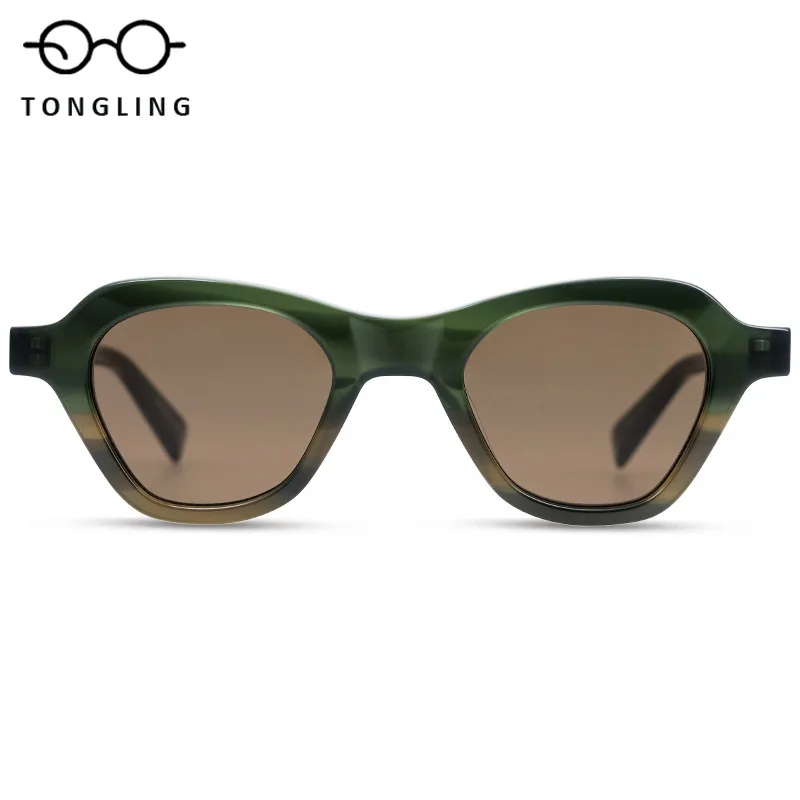 2026 Top-Notch Fashion Men Acetate Irregular Glasses High-End Handcrafted Women Versatile Outdoor Driving UV-Protective Sunglass