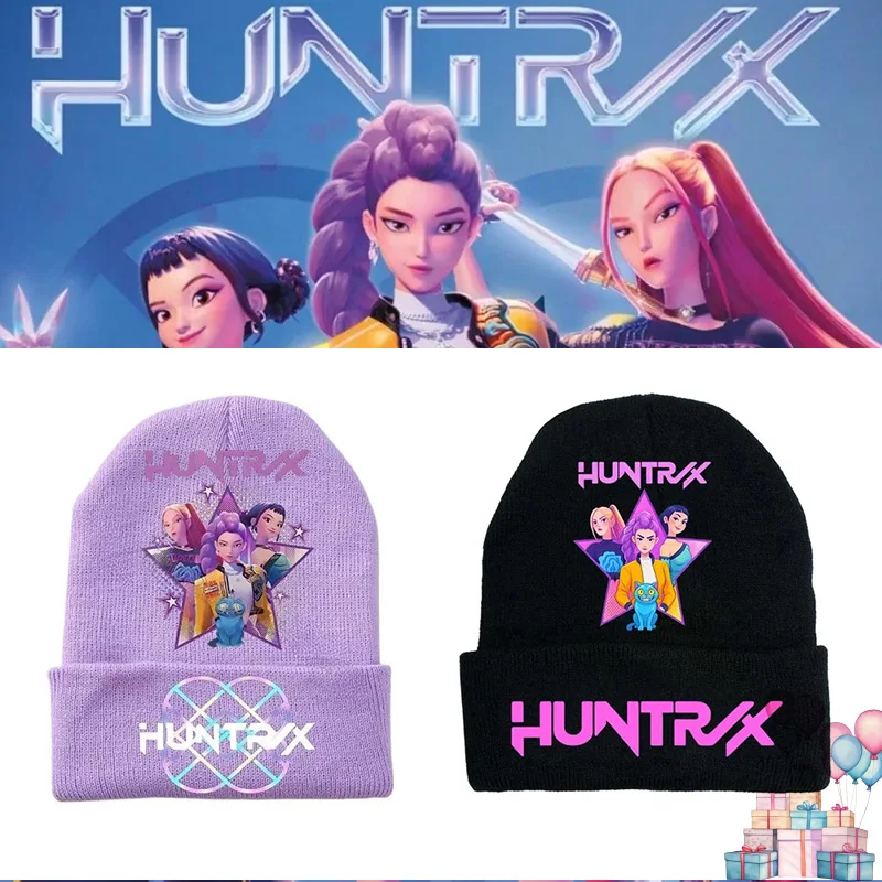 K-Pop شيطان الصيادين الفتيات الفتيان قبعات منسوجة الكرتون الأطفال القبعات القطن الشتاء Kawaii قبعة أنيمي عيد ميلاد هدايا عالية الجودة #1