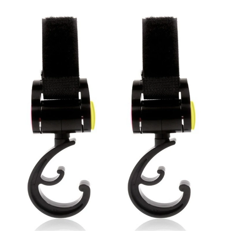 2pcs Adjustable Length Hooks for Strollers Slip Resistant Baby Stroller Hooks Securely Attach Bags & Accessories Durable