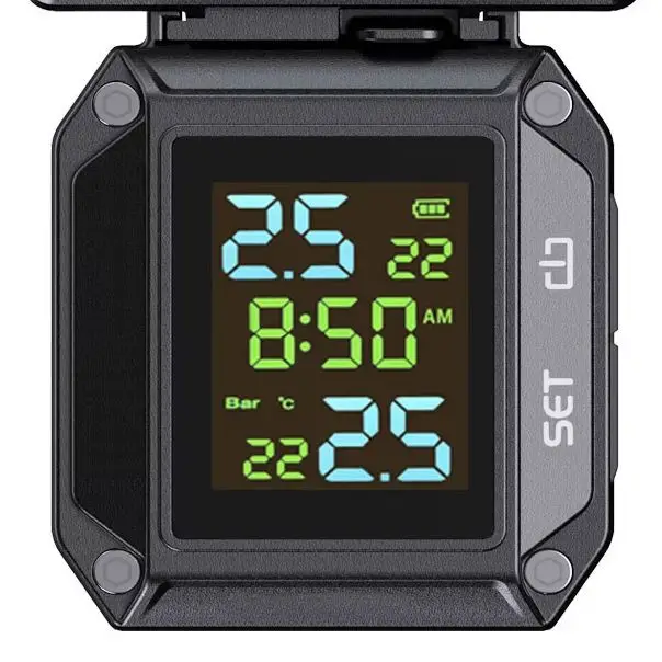 Motorcycle Solor Charge TPMS Tire Pressure Tire Pressure Monitor System Tyre Temperature Alarm Motorcycle LCD Display Accessorie