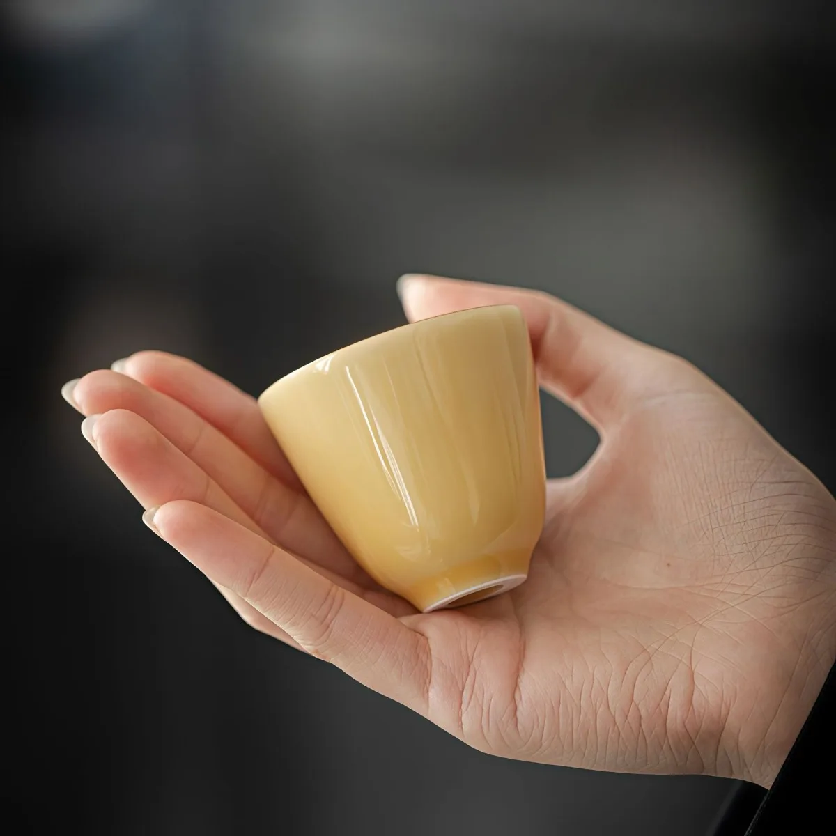 

Pure Glaze Ceramic Tea Cup Chinese Style Minimalist Kungfu Tea Drinking Cup Fragrance Smelling Cup