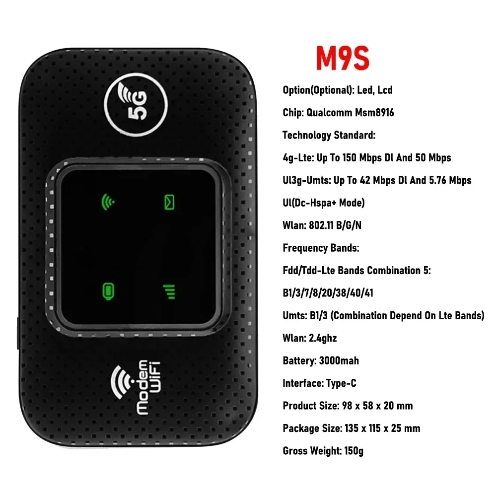 NONE 4G/5G Mobile WIFI Router 150Mbps 4G LTE Wireless Router Mit Sim Karte Slot tragbare Tasche MiFi Modem Auto Mobile Wifi Hotspot 6