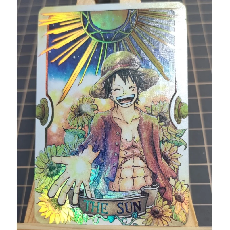 One Piece Tarot Series 5 arkuszy Flash Card Monkey D Luffy Roronoa Zoro Shanks Sanji Diy Anime Collection Action Toy Figurki Prezent