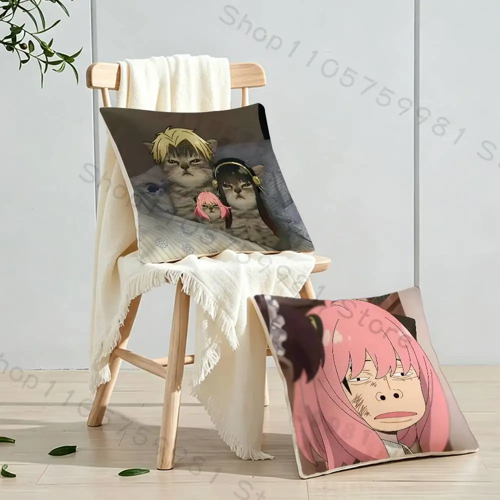 Pink Hair Anya Forger SPY Gifts PillowCase Sofa Cushion Cover Suitable For Home Bedroom Room custom Decor