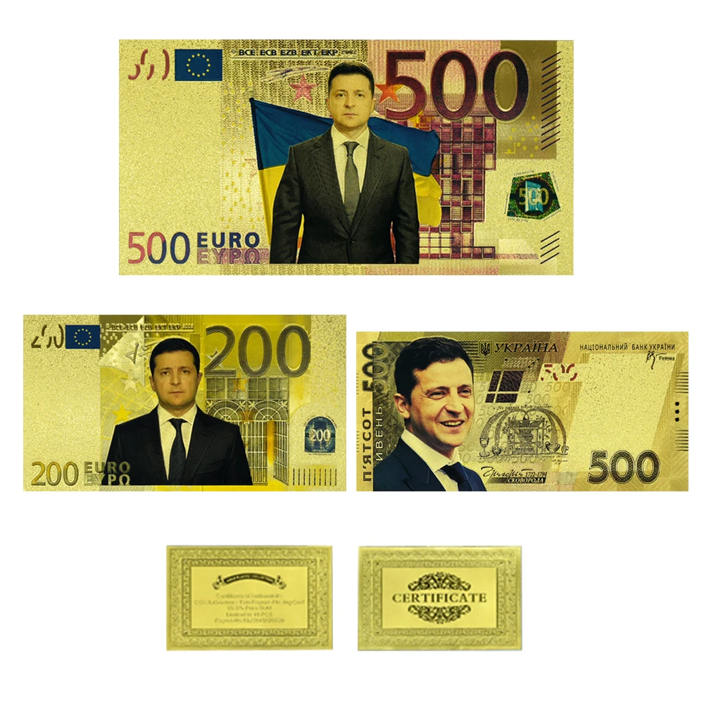 Ukrainian President Zelensky Gold Foil Banknotes Commercial Collection Paper Holiday Gift