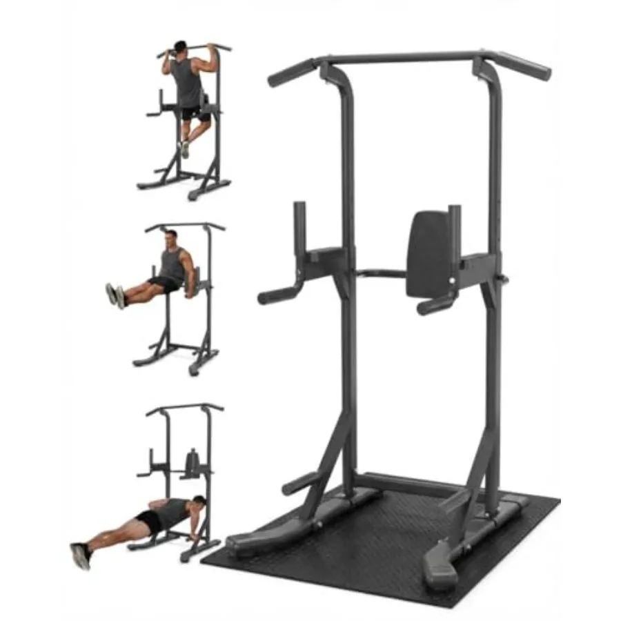 Power Tower Klimmzugstange und Dip-Station für das Home-Gym, 450 LBS Tragkraft, freistehende Trainingsausrüstung mit verstellbarer Höhe