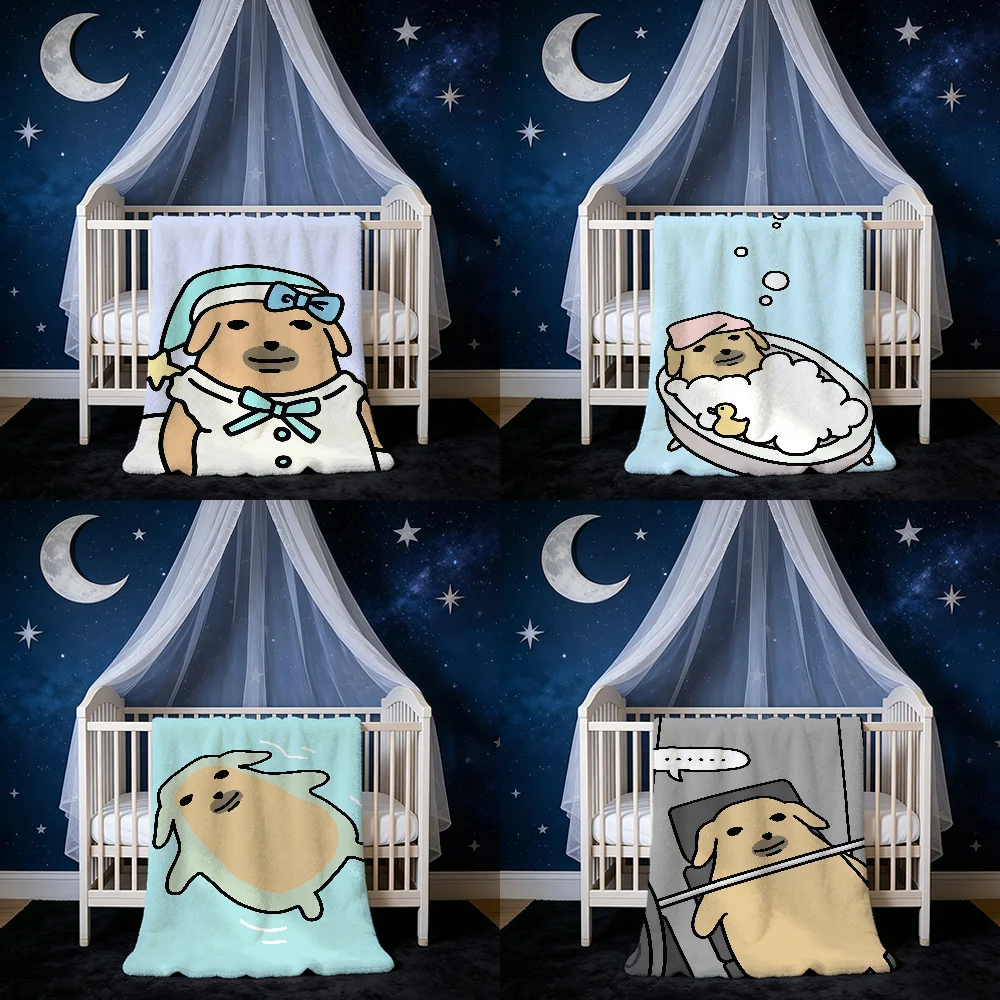 Anime Meme Nudaeng Dog Blanket Blanket for Home Bedroom Bed Sofa Picnic Travel Office Cover Blanket Kids