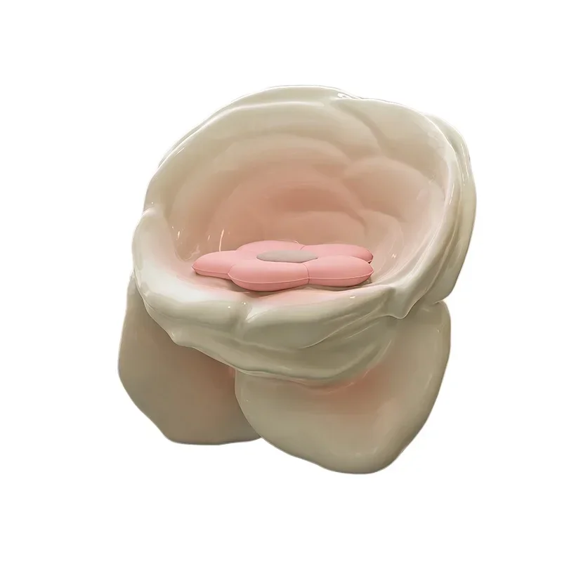 Modern rose living room chair with single backrest, suitable for family leisure bedroom balcony and leisure apartment use