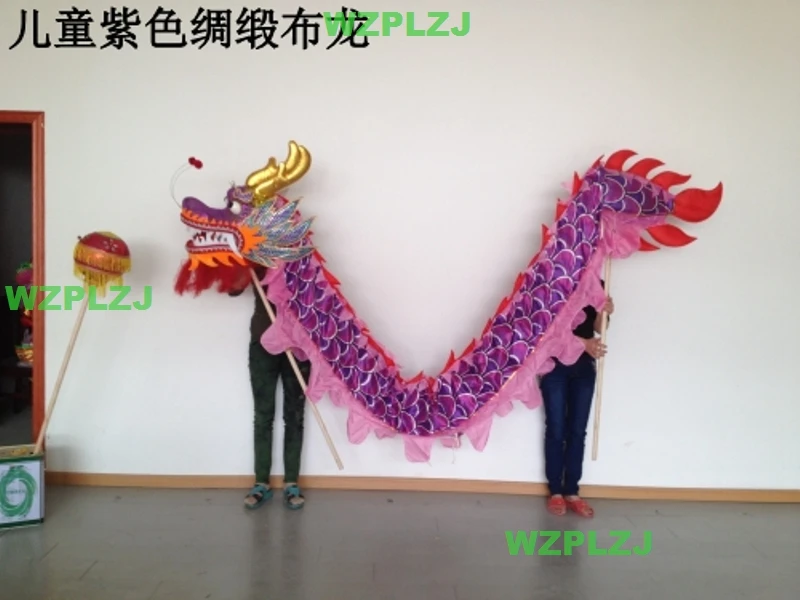 Kid China Dragon Dance Costume 3.1 m Silk 4 Players size 6 Children Creative Sports Toys Event Park Stage Festival