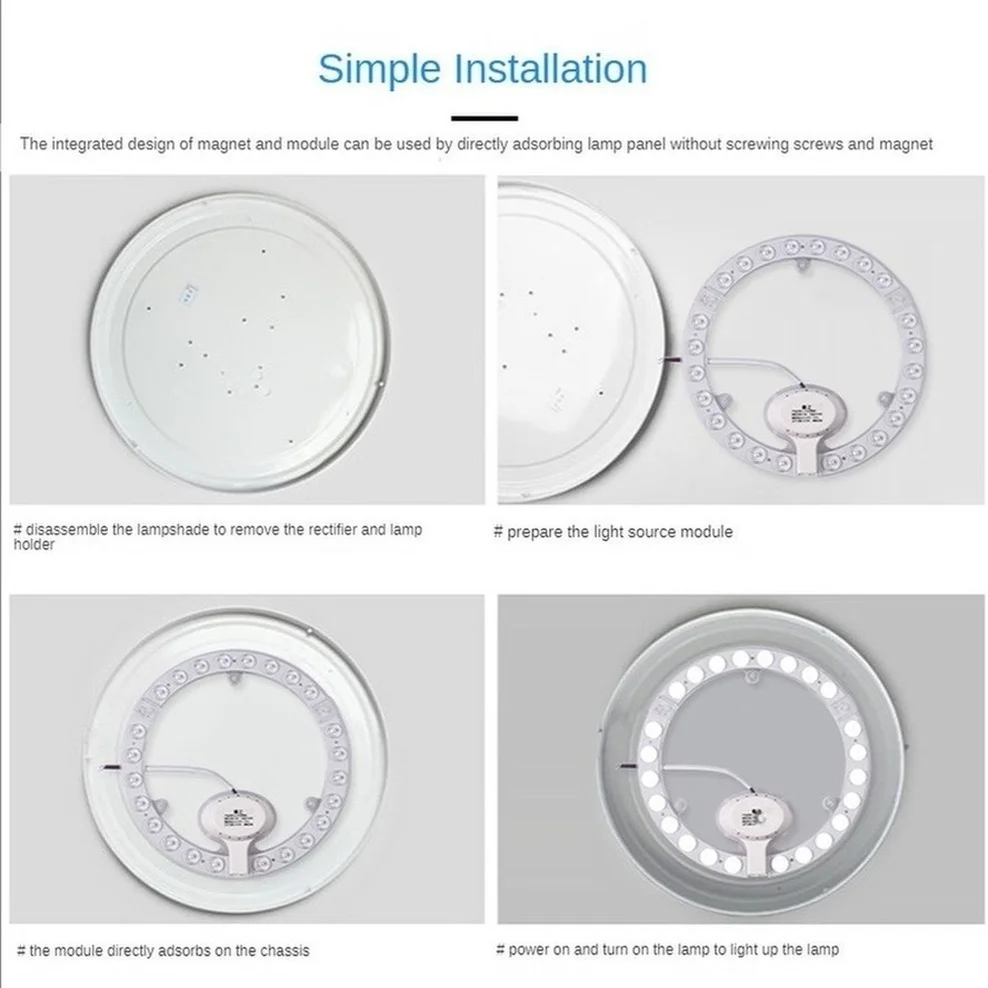 OuuZuu 12W 18W 24W 36W LED Ring PANEL Circle Light AC220V-240V LED Round Ceiling board okrągła płyta lampy Wysoka jakość