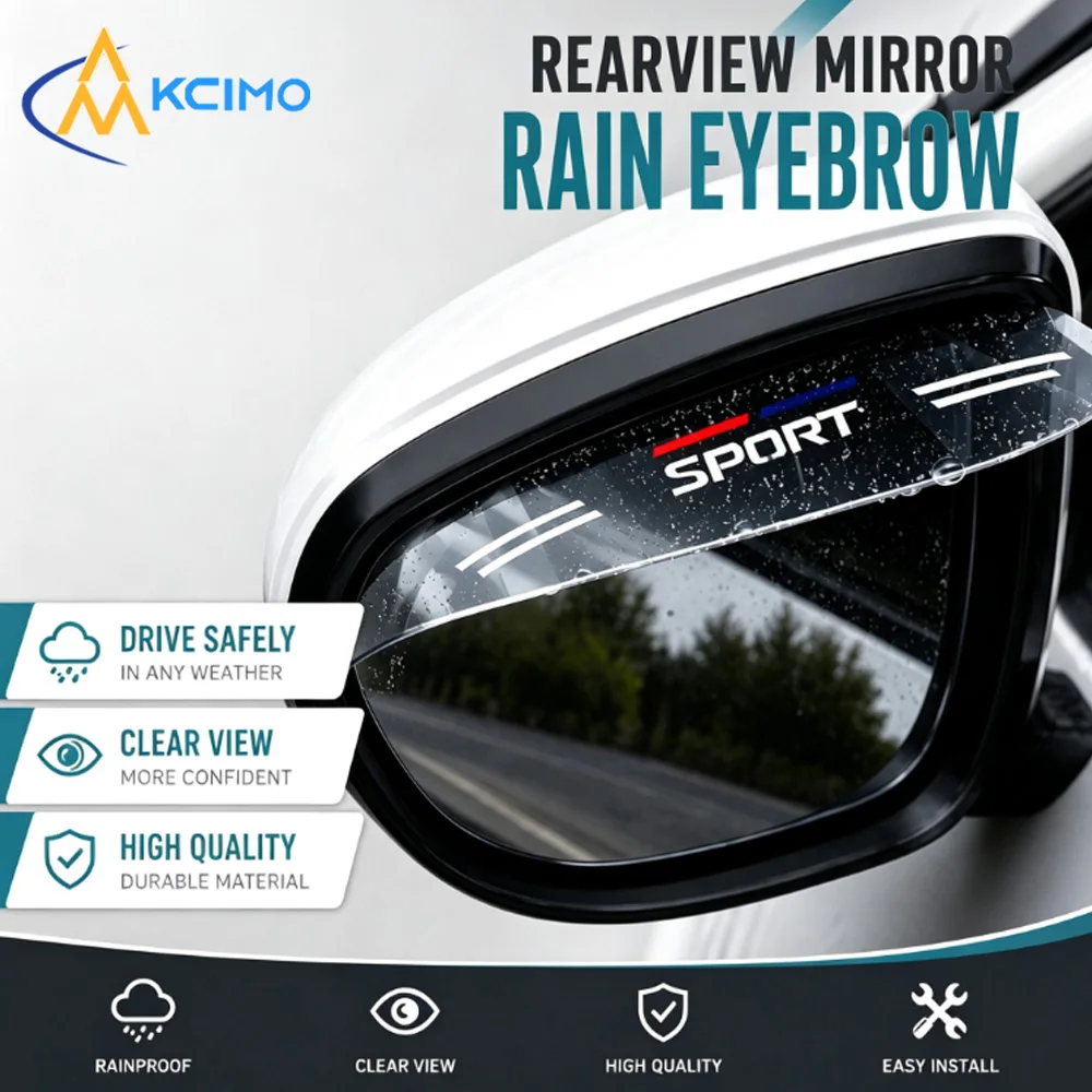 Clear Side Rear‑View Mirror Rain Guard Self‑Adhesive Anti‑Rain Deflector Reduce Water Drop Interference Auto Exterior Trim Parts