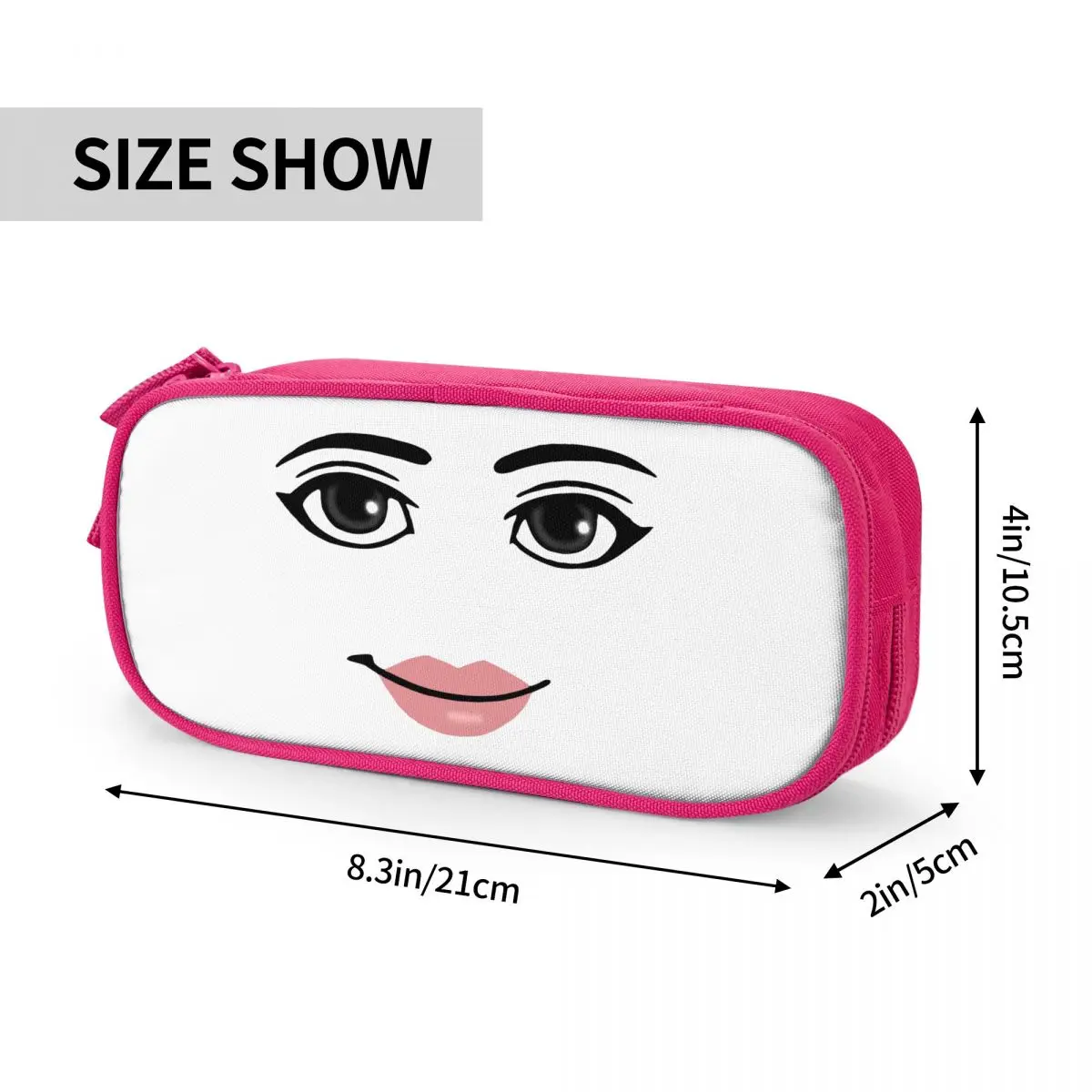 Imagem -06 - Robloxx-mulher Face Game Meme Lápis Case Pen Box para Estudante Bolsas de Grande Capacidade Escritório Cosmetic Papelaria Novo