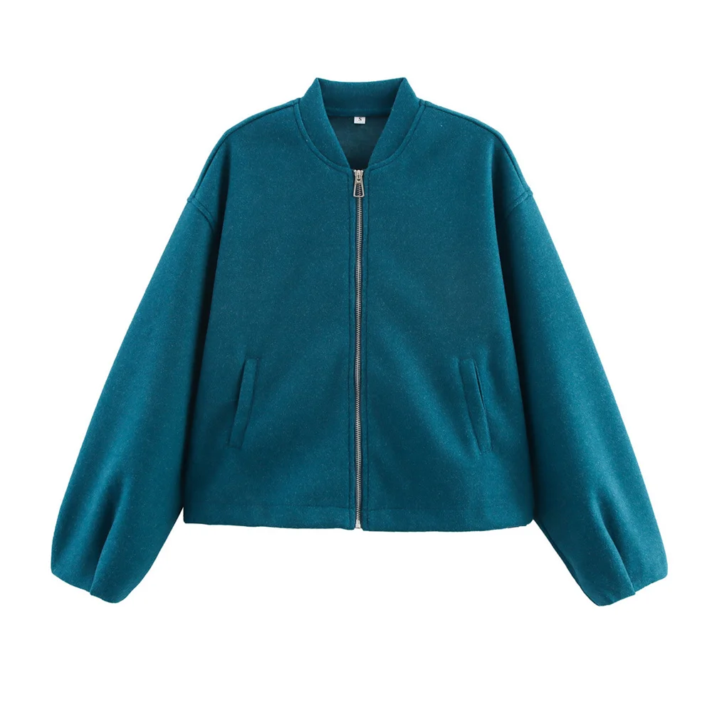 Herbst Neues Produkt Damen Stehkragen Langarm Weiche Schnalle Dekoration Pilot Kurze Jacke Mantel