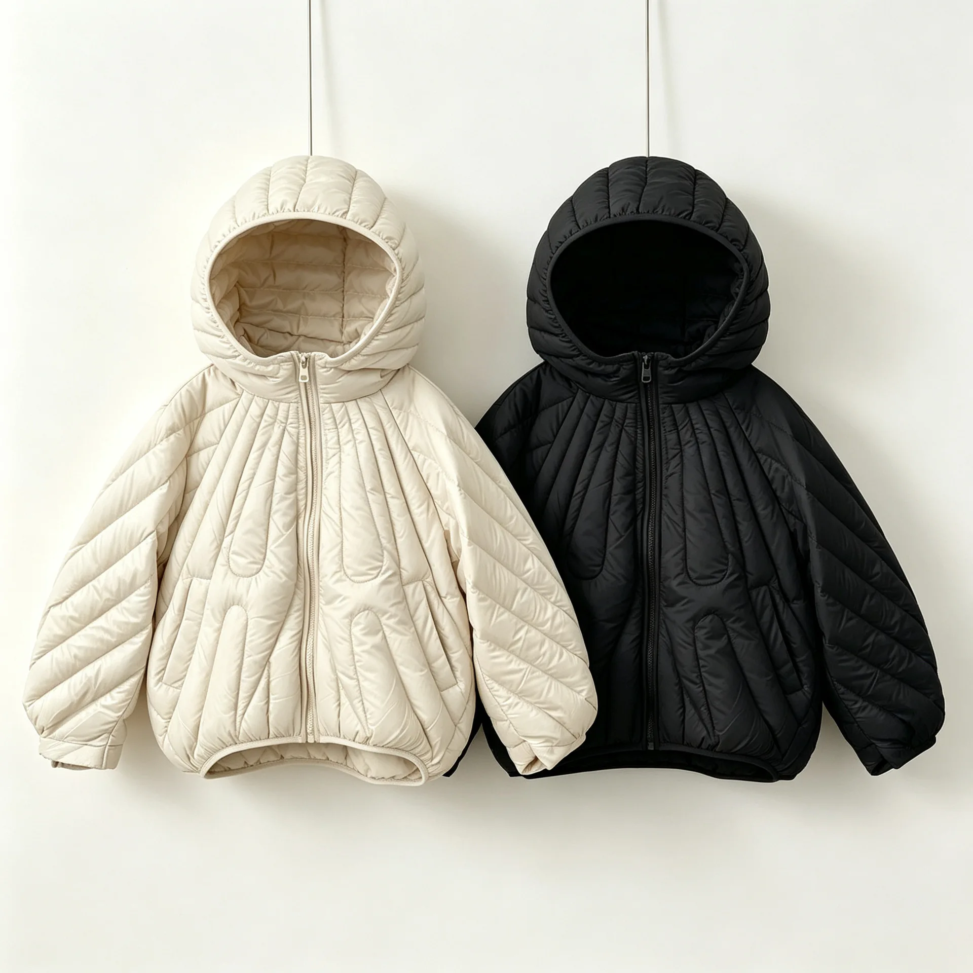 girls hooded cotton jacket 2026 winter new medium and large children's clothing cotton clothes baby solid color parkas