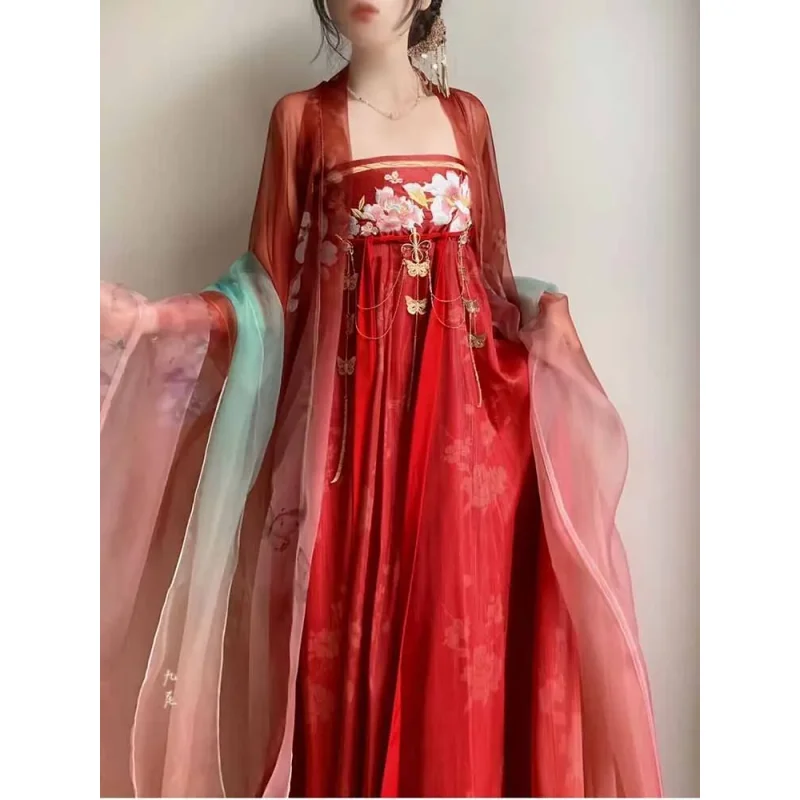 Oversized  Hanfu Dress Women Large Size 10XL Chinese Tang Dynasty Red Hanfu Halloween Cosplay Costume Party Outfit Plus Size 8XL