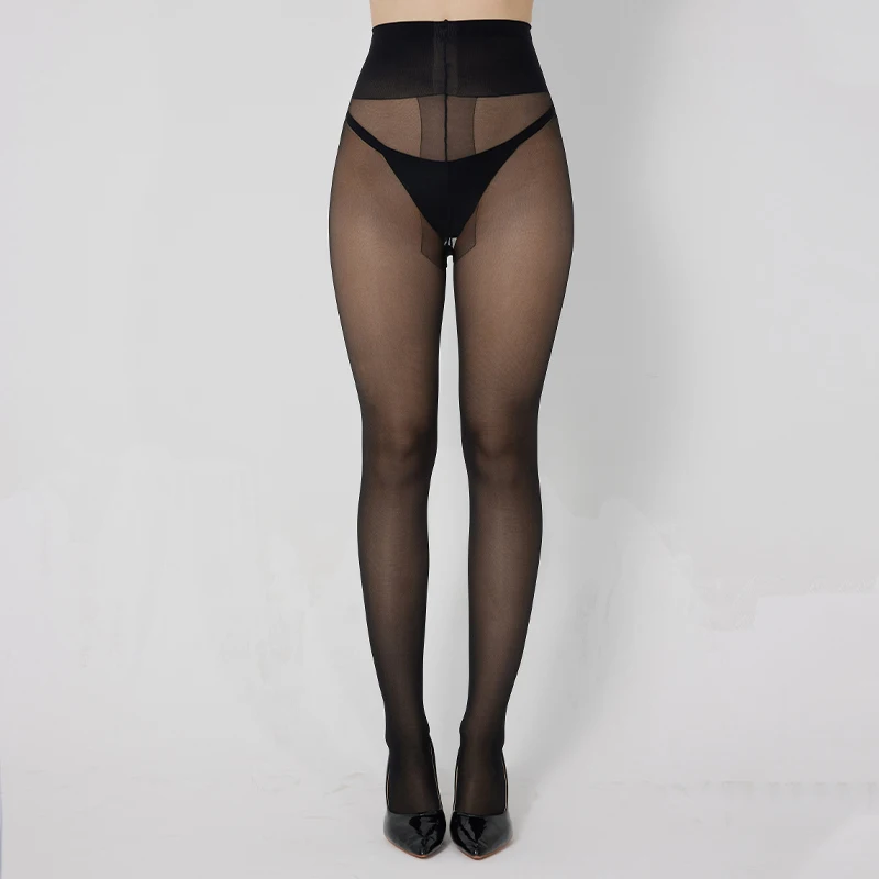 Damen Transparente Verstärkte Zehenpartie Hohe Taille Lustige Strumpfhose Weibliche T-Crotch Ultra Dünne Durchsichtige Strumpfhose Party Club Sheer Medias Sexy – Detail 4