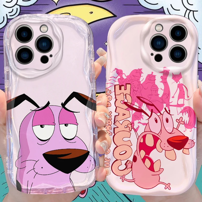 Funda Coraje The Cowardly Dog para iPhone 16 15 14 Pro Max 13 12 Mini 11 XS X XR 8 7 Plus SE 2022 2020 Funda de silicona suave