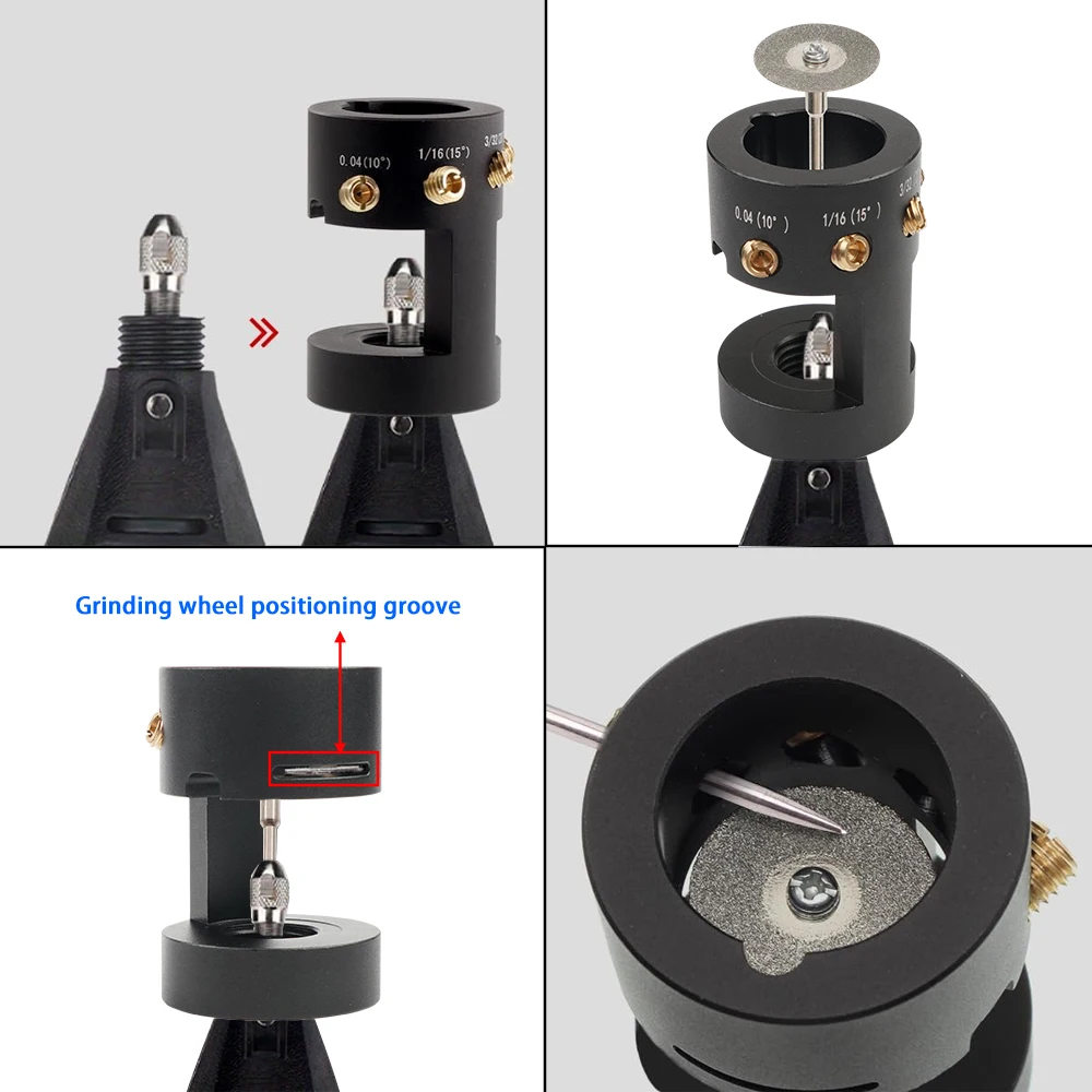 Aluminium-Wolfram-Elektroden-Schärfgerät, WIG-Schweißgerät mit Trennschlitz, Multi-Winkel und Offsets