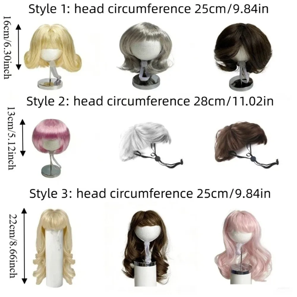 Verstellbare Haustier-Bob-Perücke mit Pony, wiederverwendbare Cosplay-Perücken für Hunde und Katzen, zum Verkleiden, angenehm zu tragen, künstliches Katzenhaar – Detail 1