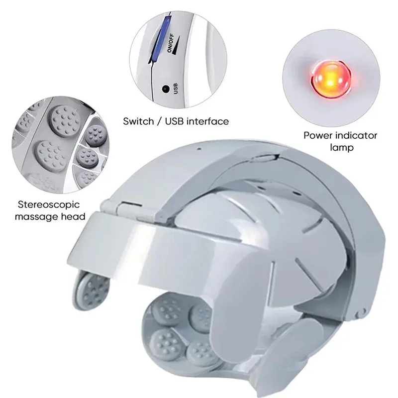 Elektrische hoofdmassage Verlichting Verbeter de slaap Trillingen Ontspanning Gezondheidszorgapparaat Point Brain massagem couro cabeludo