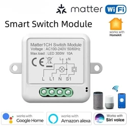 Matter WiFi Smart Switch Breaker Smart Home Automation Relay Module APP Remote Control Works with Homekit Siri Alexa Google