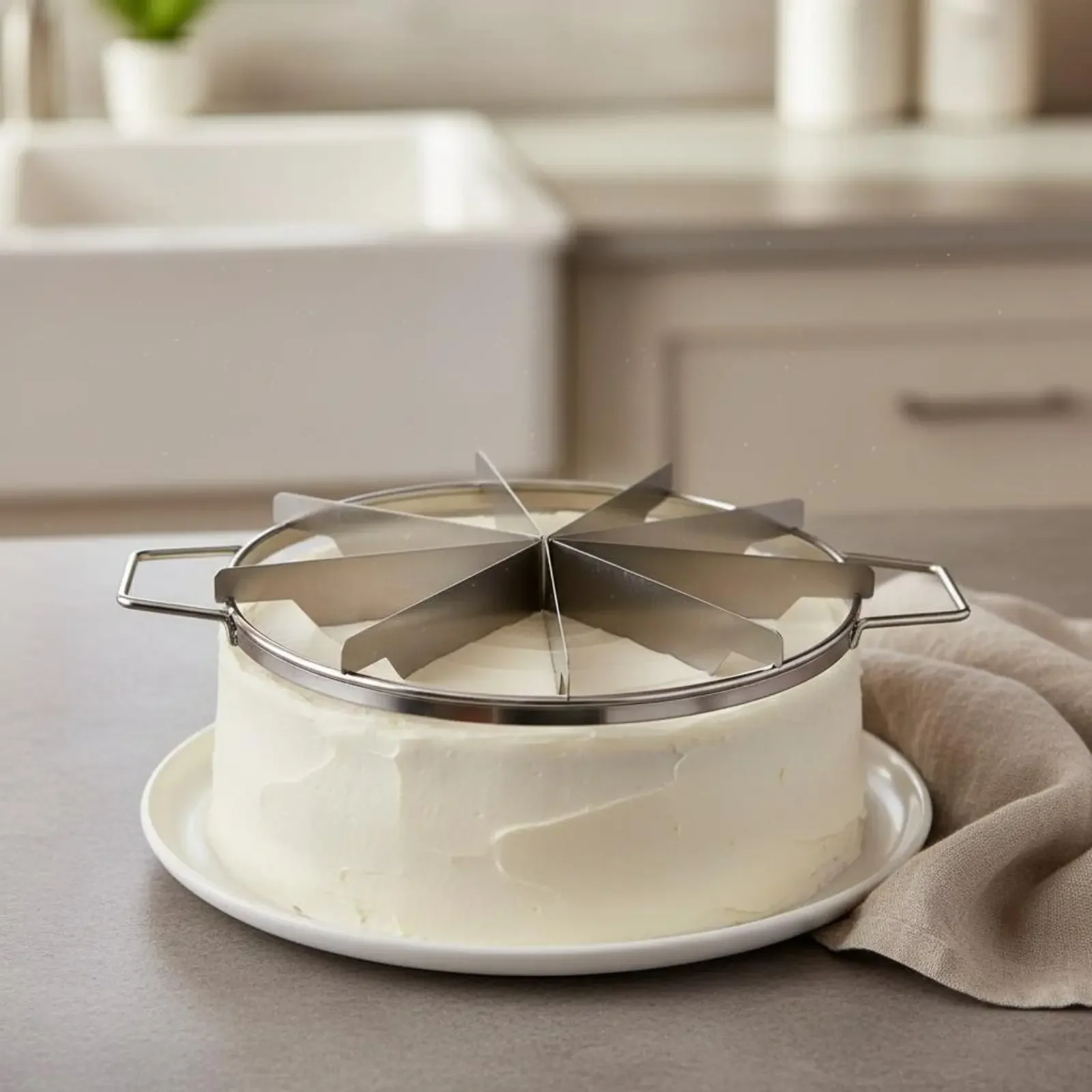 Stainless Steel Cake Cutter Multi-Purpose 8 Slice Pie Divider Equal Portion Cake Cutter Consistent Portions for Party Hosts
