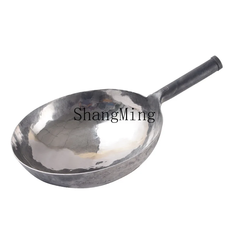 

DSA uncoated mirror pan induction cooker household fried non-stick pan hand forged iron pan