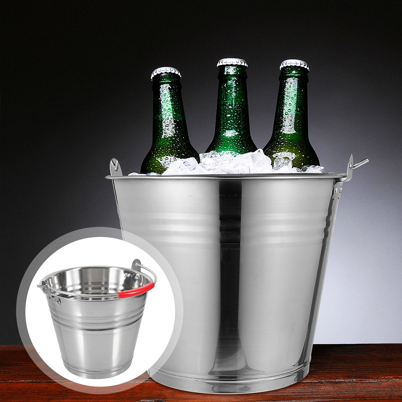 

Stainless Steel Bucket Portable Trash Can Water Bucket Round Metal Buckets with Handle Multipurpose Milk Barrel Storage Pail